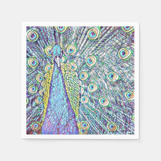 Cocktailservetten met pauw-ontwerp servetten (Voorkant)