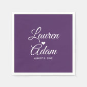cocktailservetten | Simple Script Heart (Plum) DK Servet (Voorkant)