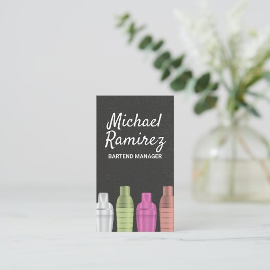 Cocktailshakers Visitekaartje (Staand voorkant)