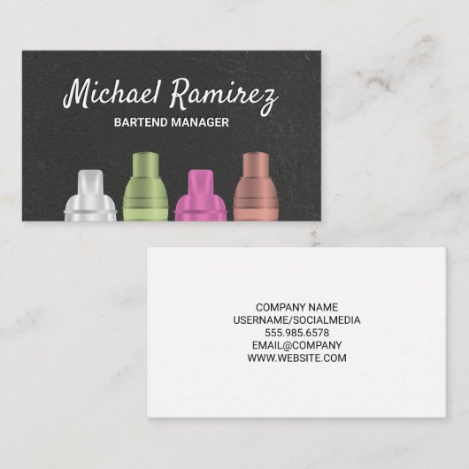 Cocktailshakers Zakelijke Kaart Visitekaartje (Voorkant / Achterkant)