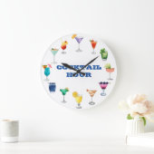 Cocktailuur Aquarel Dranken  martini Grote Klok (Huis)