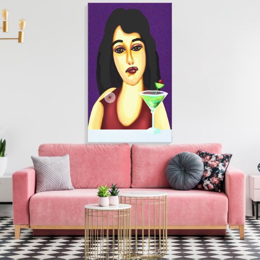 cocktailuur canvas afdruk (Insitu (Woonkamer))