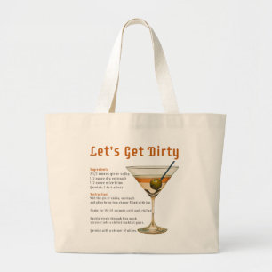 Cocktailuur Laten we de Dirty Martini-recept krijg Grote Tote Bag