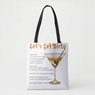 Cocktailuur Laten we de Dirty Martini-recept krijg Tote Bag
