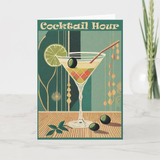 Cocktailuur Mid Century Design Kaart (Voorkant)