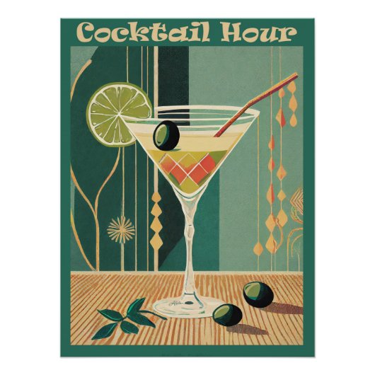 Cocktailuur Mid Century Design Perfect Poster (Voorkant)