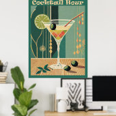 Cocktailuur Mid Century Design Poster (Thuiskantoor)