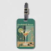 Cocktailuur Mid Century Modern Martini Bagagelabel (Voorkant (verticaal))