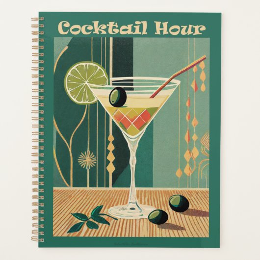 Cocktailuur Mid Century Modern Martini Planner (Voorkant)