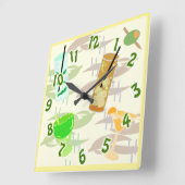 Cocktailuur Pret drankpatroon kunst Vierkante Klok (Hoek)