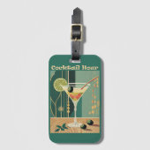 Cocktailuurontwerp halverwege de eeuw bagagelabel (Voorkant (verticaal))