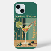 Cocktailuurontwerp halverwege de eeuw Case-Mate iPhone case (Achterkant)