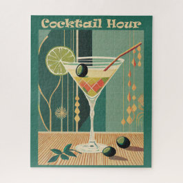 Cocktailuurontwerp halverwege de eeuw legpuzzel