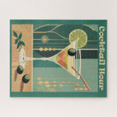 Cocktailuurontwerp halverwege de eeuw legpuzzel (Horizontaal)