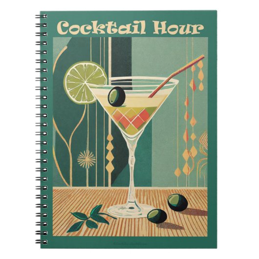 Cocktailuurontwerp halverwege de eeuw notitieboek (Voorkant)