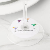 Cocktailwijnglas marker Identificatie Waterverf Wijnglaslabel (Dichtbij)