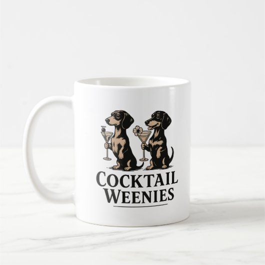 Cocktailworstjes Grappige Dachshund Weense Hond Koffiemok (Links)