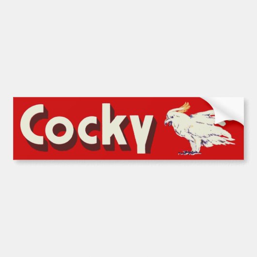 Cocky Bumpersticker (Voorkant)