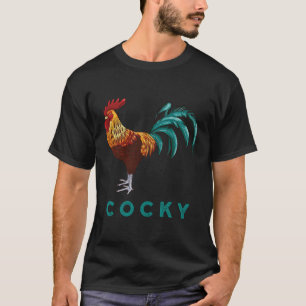 Cocky Grappig Sarcastisch Kip Haan Kleur Graphi T-shirt