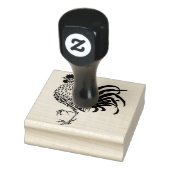 Cocky Rooster Bird One Leg omhoog Rubberstempel (Stempel)