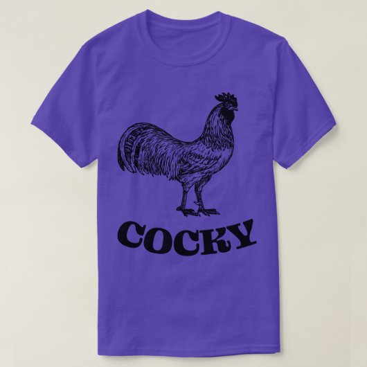 Cocky Rooster Grappig  Tekenen T-shirt (Design voorkant)