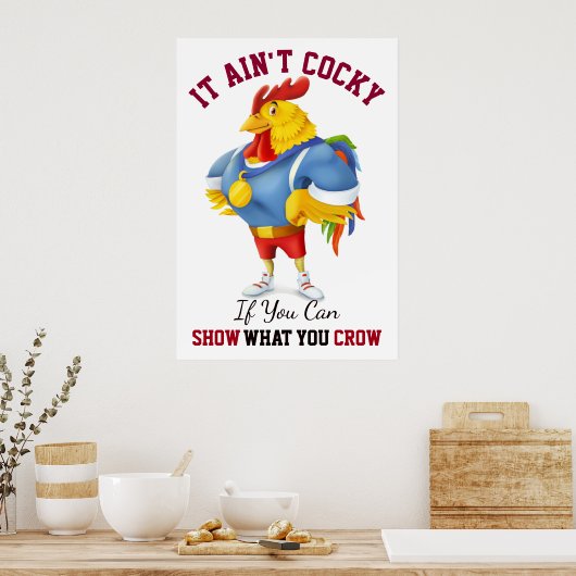 Cocky Rooster Poster (Keuken)
