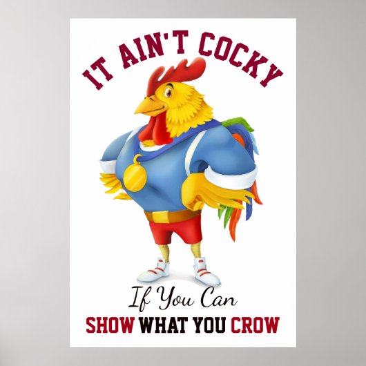 Cocky Rooster Poster (Voorkant)
