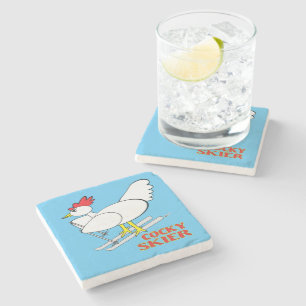 Cocky Skier Stenen Onderzetter