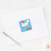 Cocky Skier Vierkante Sticker (Envelop)