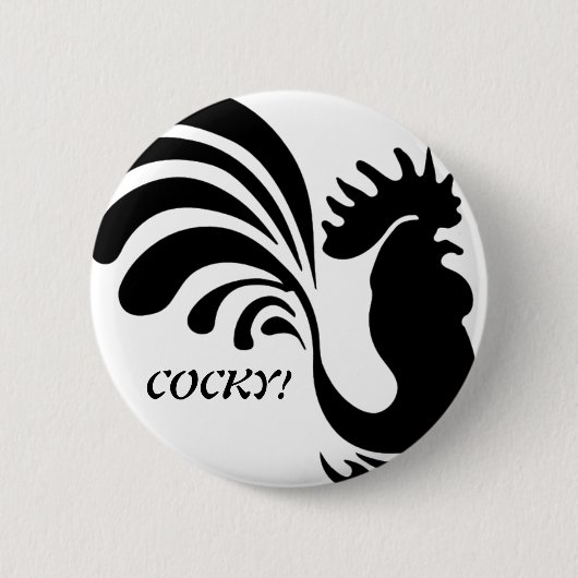 "COCKY!" Stijlvolle Button (Voorkant)