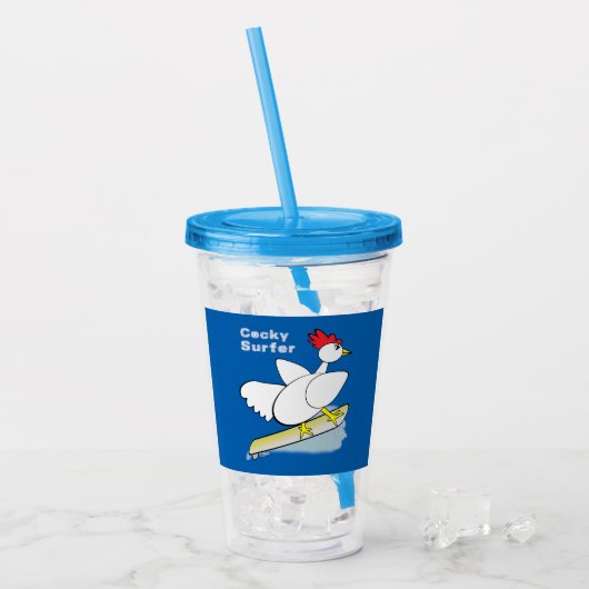 Cocky Surfer Acryl Drinkbeker (Voorkant ijs)