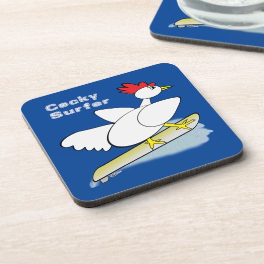 Cocky Surfer Bier Onderzetter (Linkerzijde)