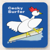 Cocky Surfer Bier Onderzetter (Voorkant)