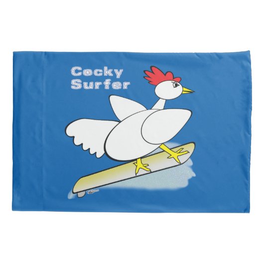 Cocky Surfer Kussensloop (Achterkant)