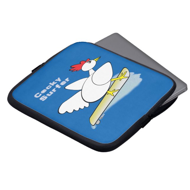 Cocky Surfer Laptop Sleeve (Voorkant top)