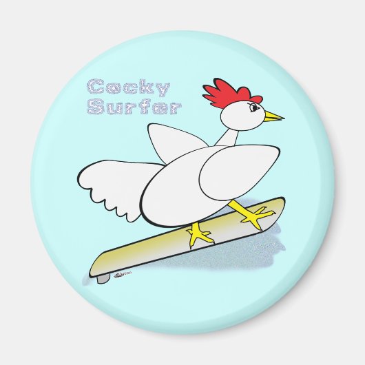 Cocky Surfer Magneet (Voorkant)