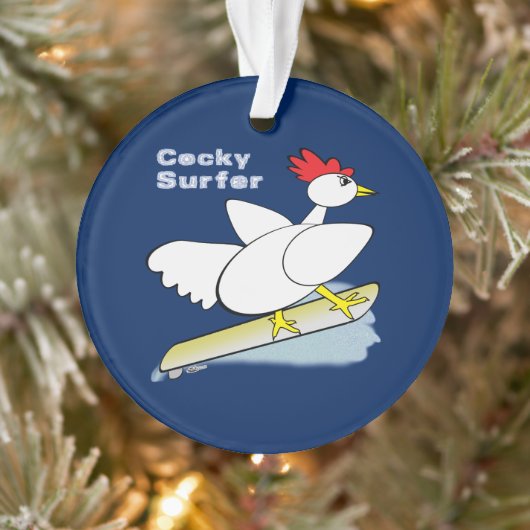 Cocky Surfer Ornament (Boom)