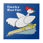 Cocky Surfer Tegeltje (Voorkant)