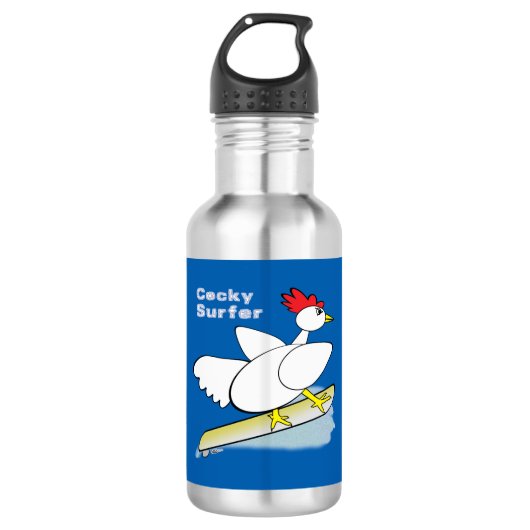 Cocky Surfer Waterfles (Voorkant)