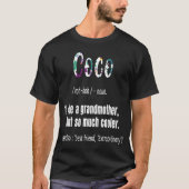 Coco als grootmoeder, maar zo veel koeler moeders  t-shirt (Voorkant)