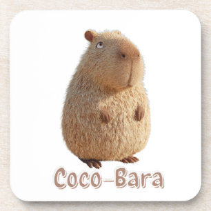 Coco-Bara vibes. Capybara Core: Kokosnoot Couture Bier Onderzetter