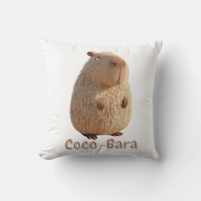 Coco-Bara vibes. Capybara Core: Kokosnoot Couture Kussen (Voorkant)