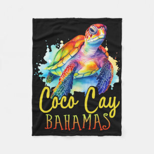 Coco Cay Bahama's Kleurrijke Zee Schildpad Familie Fleece Deken