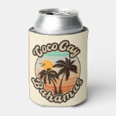 Coco Cay Bahamas Retro Sunset Souvenirs 60s Blikjeskoeler (Blikje Voorkant)