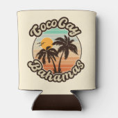 Coco Cay Bahamas Retro Sunset Souvenirs 60s Blikjeskoeler (Achterkant)
