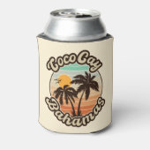 Coco Cay Bahamas Retro Sunset Souvenirs 60s Blikjeskoeler (Blikje Achterkant)