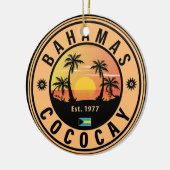 Coco Cay Bahamas Retro Sunset Souvenirs 60s Keramisch Ornament (Links)