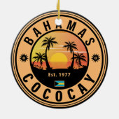 Coco Cay Bahamas Retro Sunset Souvenirs 60s Keramisch Ornament (Achterkant)