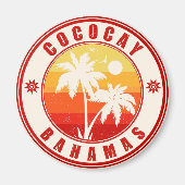Coco Cay Bahamas Retro Sunset Souvenirs 60s Magneet (Voorkant)
