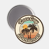 Coco Cay Bahamas Retro Sunset Souvenirs 60s Magneet (Voorkant / Achterkant)